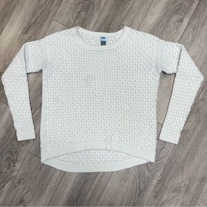 Sweater Over Shirt Long Sleeve Knit Old Navy Size Small Ivory White